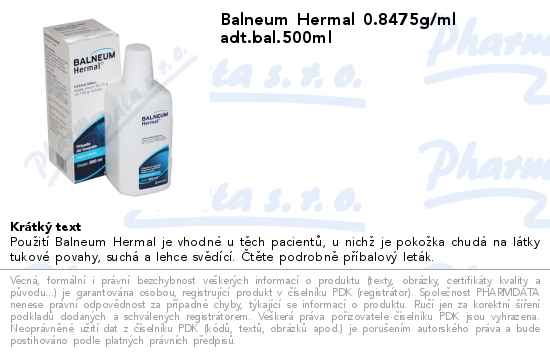 Balneum Hermal 0.8475g/ml adt.bal.500ml