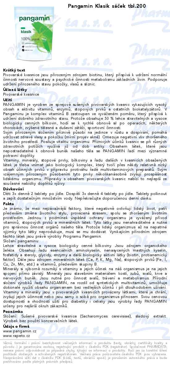 Pangamin Klasik sĂˇÄŤek tbl.200