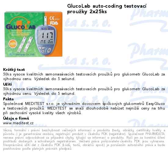 GlucoLab auto-coding testovacĂ­ prouĹľky 2x25ks
