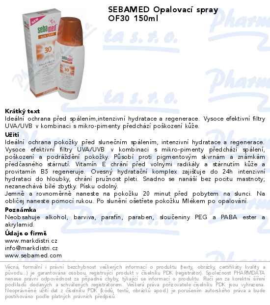 SEBAMED OpalovacĂ­ spray OF30 150ml