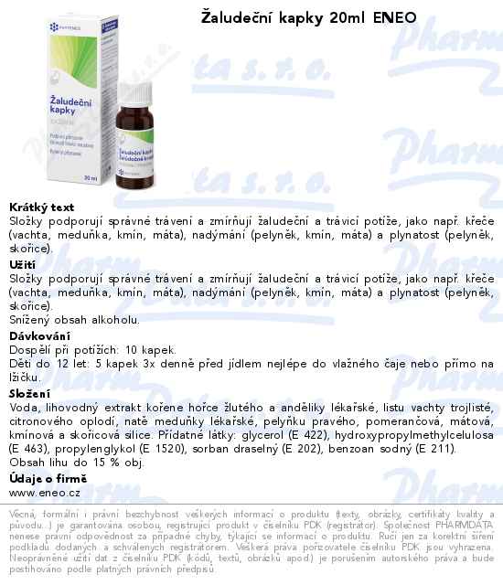 Ĺ˝aludeÄŤnĂ­ kapky 20ml ENEO