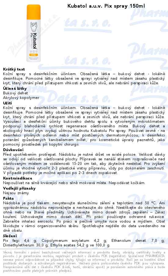 Kubatol a.u.v. Pix spray 150ml