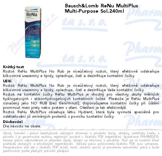 Bausch&Lomb ReNu MultiPlus Multi-Purpose Sol.240ml