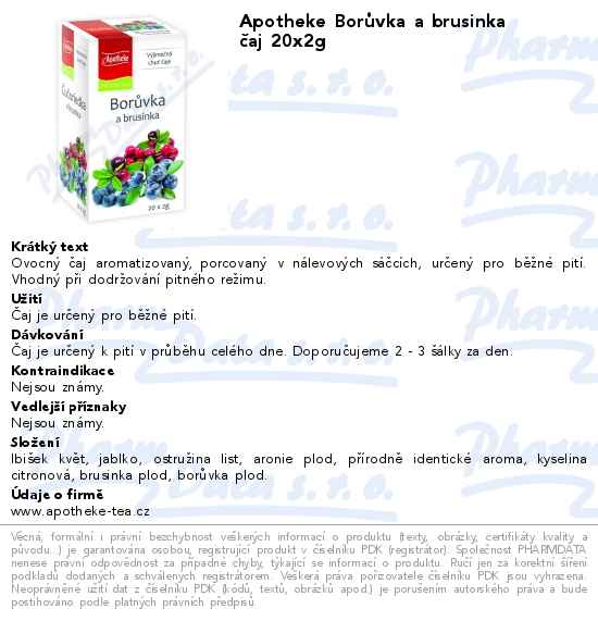 Apotheke BorĹŻvka a brusinka ÄŤaj 20x2g