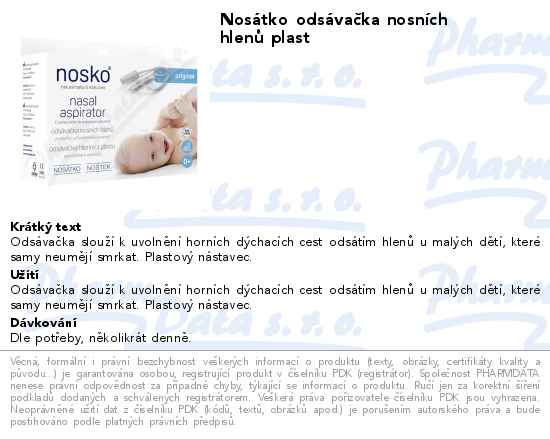 NosĂˇtko odsĂˇvaÄŤka nosnĂ­ch hlenĹŻ plast