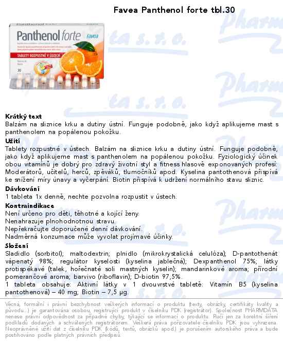 Favea Panthenol forte tbl.30
