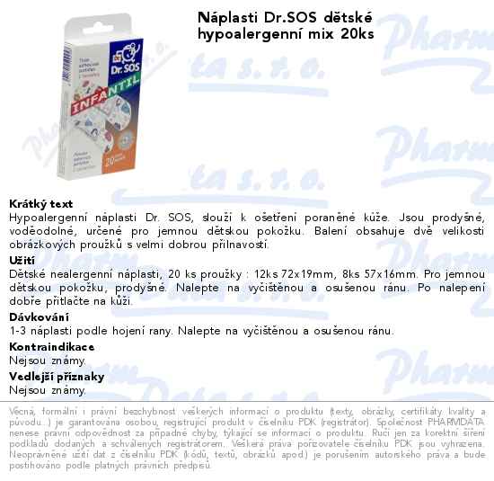 NĂˇplasti Dr.SOS dÄ›tskĂ© hypoalergennĂ­ mix 20ks