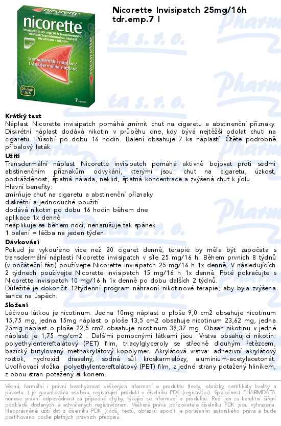 Nicorette Invisipatch 25mg/16h tdr.emp.7 I