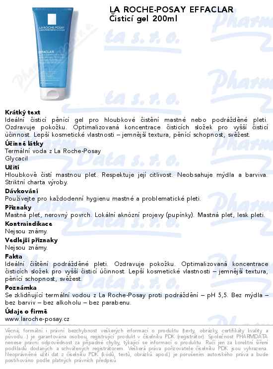 LA ROCHE-POSAY EFFACLAR ÄŚisticĂ­ gel 200ml