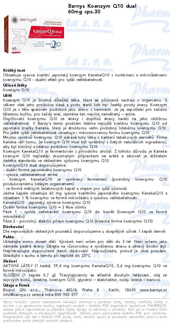 Barnys Koenzym Q10 dual 60mg cps.30