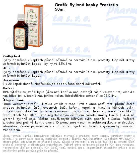 GreĹˇĂ­k BylinnĂ© kapky Prostatin 50ml