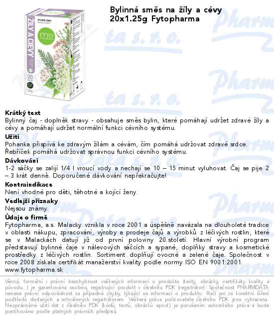BylinnĂˇ smÄ›s na ĹľĂ­ly a cĂ©vy 20x1.25g Fytopharma