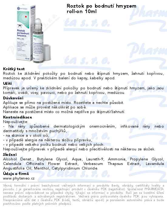 Roztok po bodnutĂ­ hmyzem roll-on 10ml