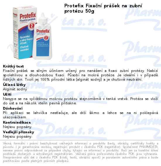 Protefix FixaÄŤnĂ­ prĂˇĹˇek na zubnĂ­ protĂ©zu 50g