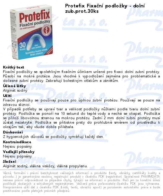 Protefix FixaÄŤnĂ­ podloĹľky - dolnĂ­ zub.prot.30ks