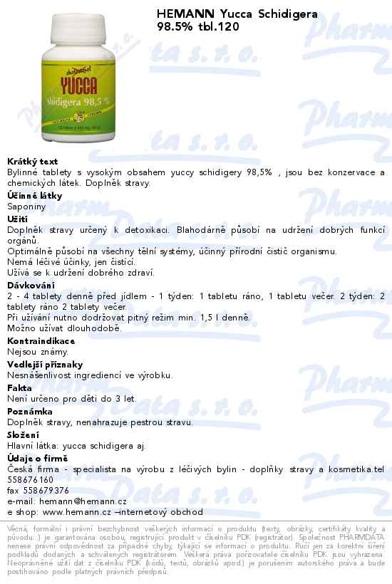HEMANN Yucca Schidigera 98.5% tbl.120