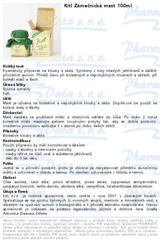 Kitl ZĂˇmeÄŤnickĂˇ mast 100ml