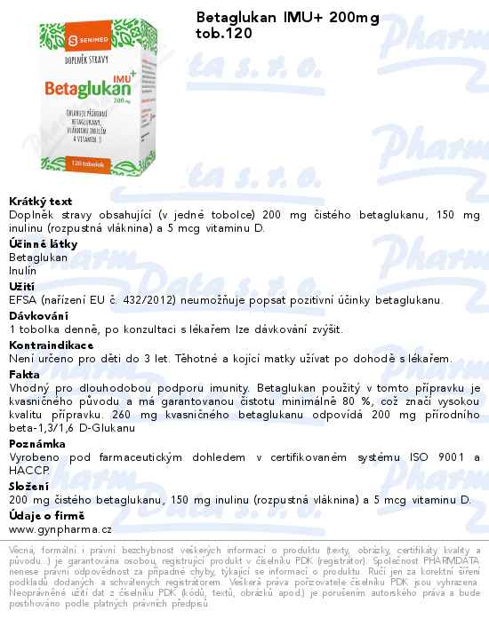 Betaglukan IMU+ 200mg tob.120