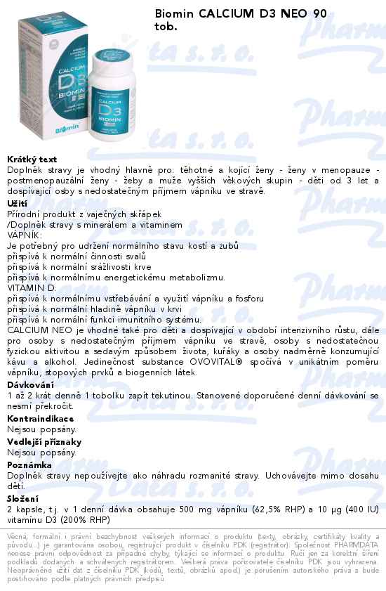 Biomin CALCIUM D3 NEO 90 tob.