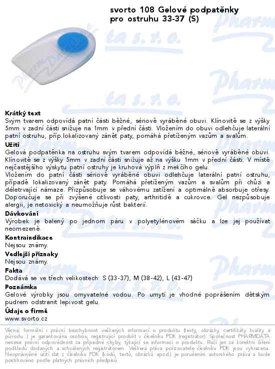 svorto 108 GelovĂ© podpatÄ›nky pro ostruhu 33-37 (S)