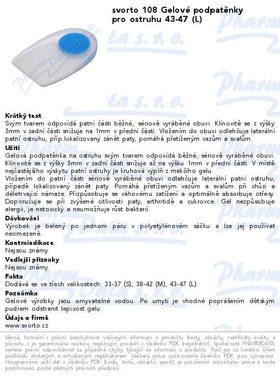 svorto 108 GelovĂ© podpatÄ›nky pro ostruhu 43-47 (L)