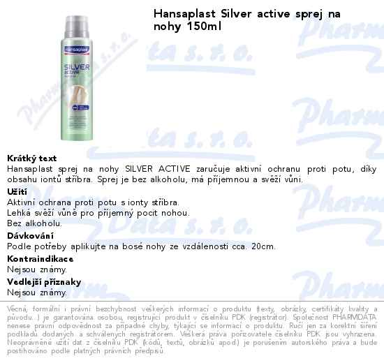 Hansaplast Silver active sprej na nohy 150ml