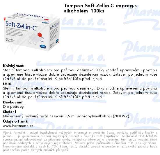 Tampon Soft-Zellin-C impreg.s alkoholem 100ks