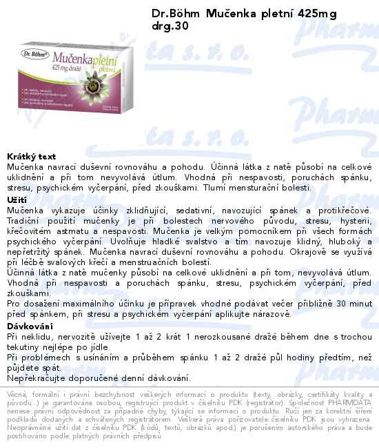 Dr.BĂ¶hm MuÄŤenka pletnĂ­ 425mg drg.30