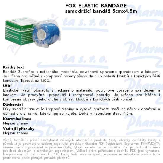 FOX ELASTIC BANDAGE samodrĹľĂ­cĂ­ bandĂˇĹľ 5cmx4.5m