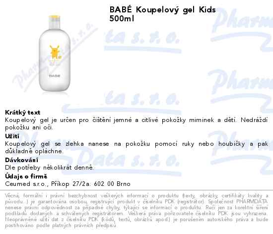 BABĂ‰ KoupelovĂ˝ gel Kids 500ml