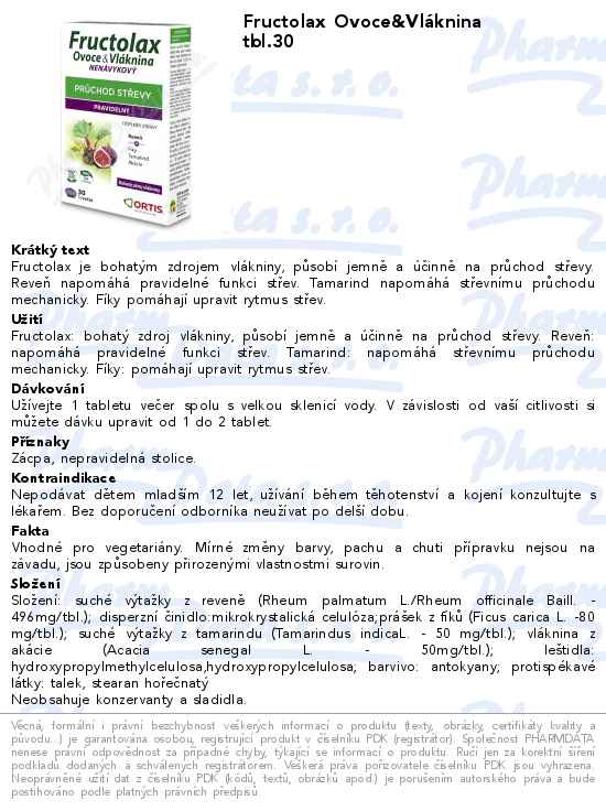 Fructolax Ovoce&VlĂˇknina tbl.30