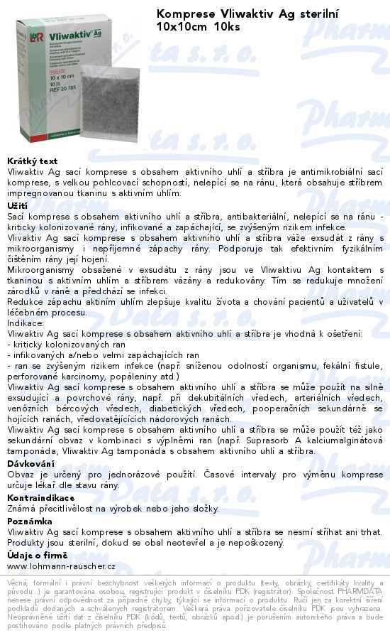 Komprese Vliwaktiv Ag sterilnĂ­ 10x10cm 10ks