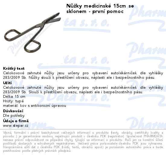 NĹŻĹľky medicinskĂ© 15cm se sklonem - prvnĂ­ pomoc