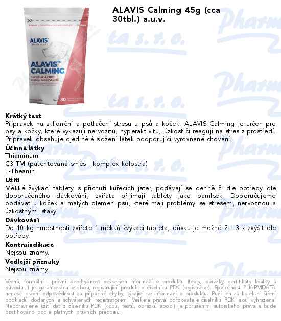 ALAVIS Calming 45g (cca 30tbl.) a.u.v.