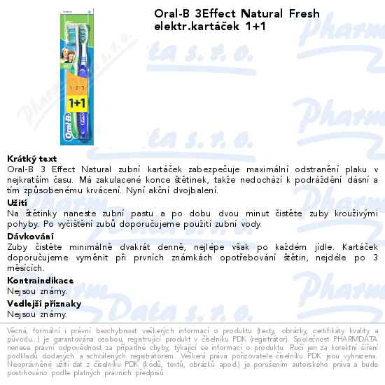 Oral-B 3Effect Natural Fresh elektr.kartĂˇÄŤek 1+1