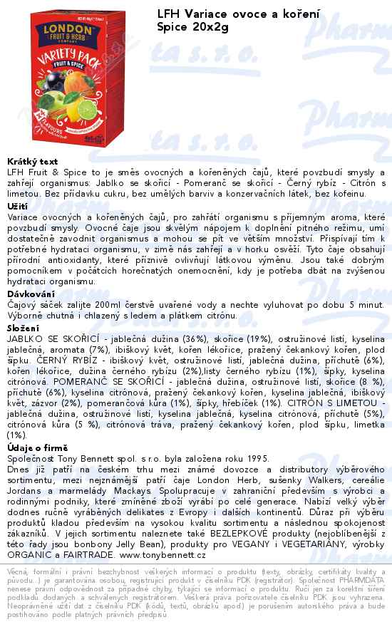 LFH Variace ovoce a koĹ™enĂ­ Spice 20x2g