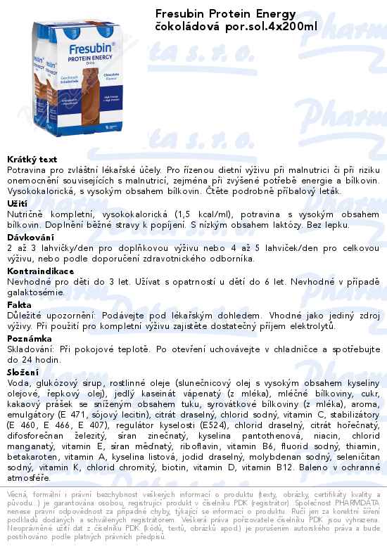 Fresubin Protein Energy ÄŤokolĂˇdovĂˇ por.sol.4x200ml