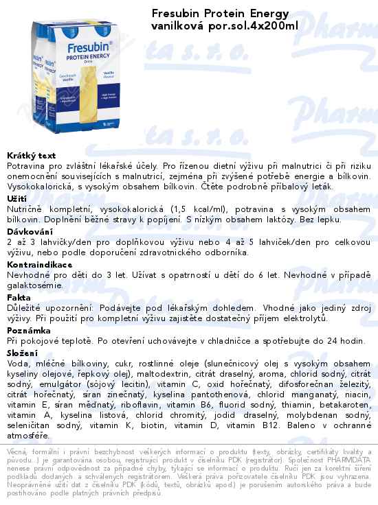 Fresubin Protein Energy vanilkovĂˇ por.sol.4x200ml