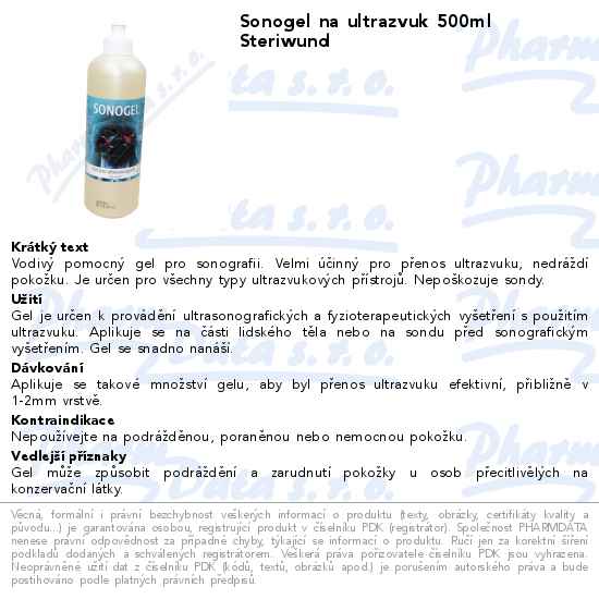 Sonogel na ultrazvuk 500ml Steriwund