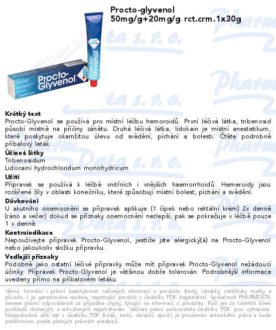 Procto-glyvenol 50mg/g+20mg/g rct.crm.1x30g