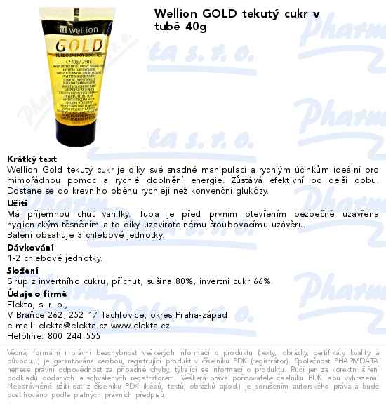 Wellion GOLD tekutĂ˝ cukr v tubÄ› 40g