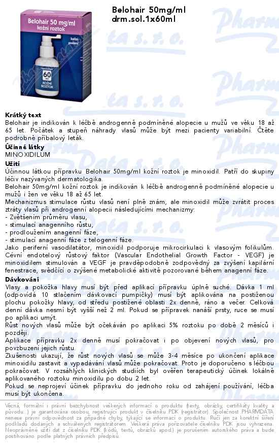 Belohair 50mg/ml drm.sol.1x60ml