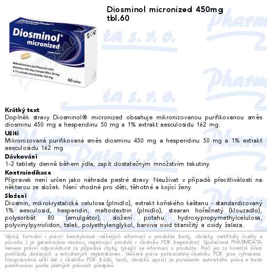 Diosminol micronized 450mg tbl.60