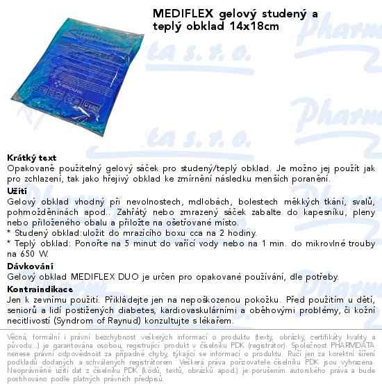 MEDIFLEX gelovĂ˝ studenĂ˝ a teplĂ˝ obklad 14x18cm