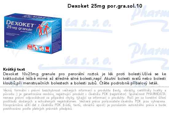 Dexoket 25mg por.gra.sol.10