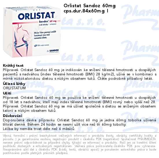 Orlistat Sandoz 60mg cps.dur.84x60mg I