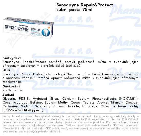 Sensodyne Repair&Protect zubnĂ­ pasta 75ml
