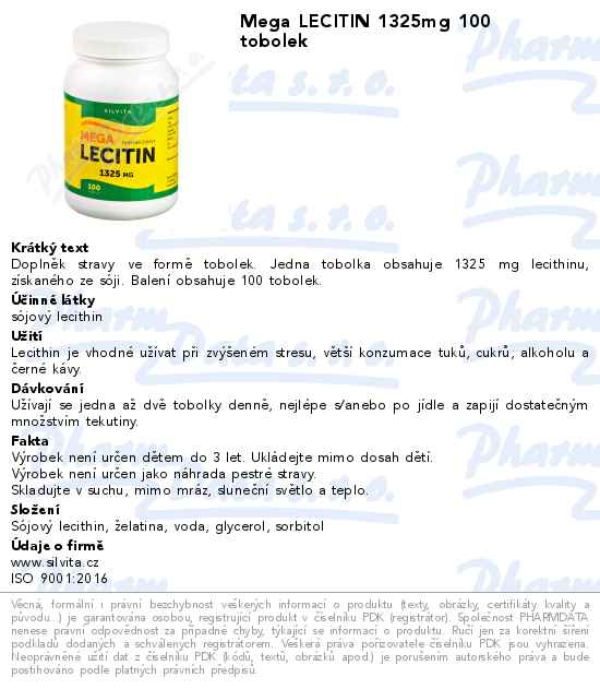 Mega LECITIN 1325mg 100 tobolek