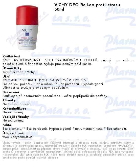 VICHY DEO Roll-on proti stresu 50ml