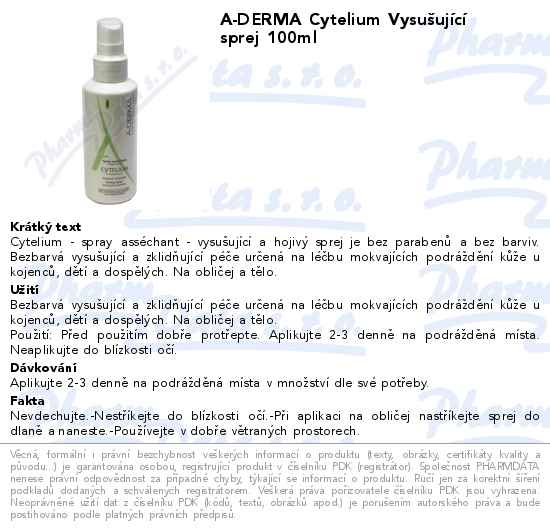 A-DERMA Cytelium VysuĹˇujĂ­cĂ­ sprej 100ml